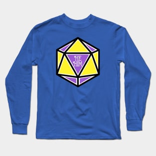 Nonbinary Pronoun Pride D20 He/Him Long Sleeve T-Shirt